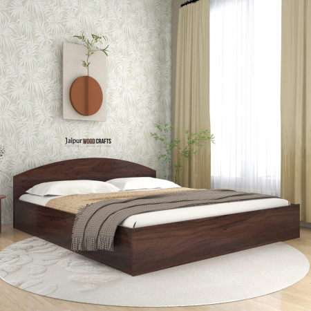 Daiki King Size Bed in Walnut Finish with Box Storage