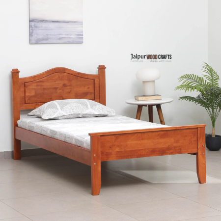 Osamu Solid Wood Single Bed in Honey Oak Finish